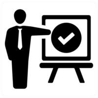 Correct and approve icon concept in black filled color vector
