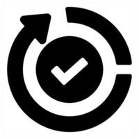 Approve and accept icon concept in black filled color vector