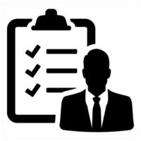 Checklist and approve in black filled color vector
