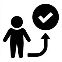 Right way and path icon concept in black filled color vector