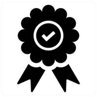 Validate and success icon concept in black filled color vector