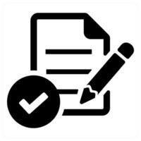 Comply and accept icon concept in black filled color vector
