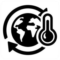 Climate Change and environment icon concept in black filled color vector