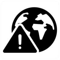 Warning and alert icon in black filled color vector