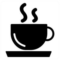 Coffee and drink icon concept in black filled color vector