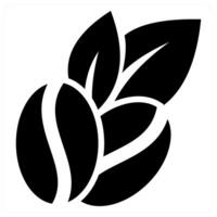Coffee Beans and beans icon concept in black filled color vector