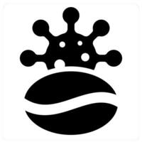 Caffine and cafe icon concept in black filled color vector