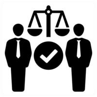 Human Rights and legal icon concept in black filled color vector