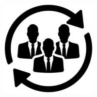 Inclusion and group icon concept in black filled color vector