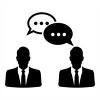 Conversation and meeting icon concept in black filled color vector