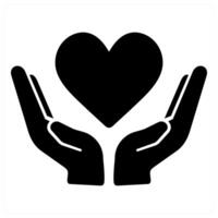 Support and help icon concept in black filled color vector