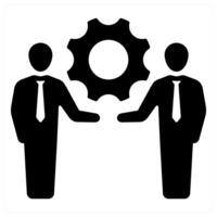 Community Development and community icon concept in black filled color vector
