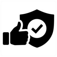 Trust and verify icon concept in black filled color vector