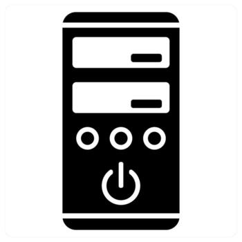 System Unit and system icon concept in black filled color vector