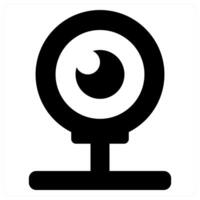 Webcam and web icon concept in black filled color vector
