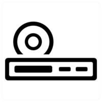 CD Player and cd icon concept in black filled color vector