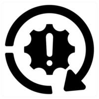 Problem and critical icon concept in black filled color vector