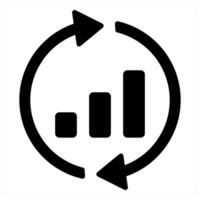 Analysis and analytics concept in black filled color vector