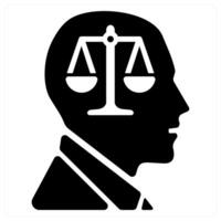 Rationality and intelligence icon concept in black filled color vector