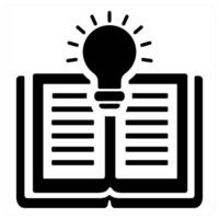 Knowledge and study icon concept in black filled color vector