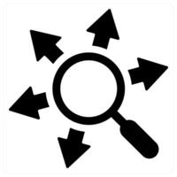 Research and observation icon concept in black filled color vector