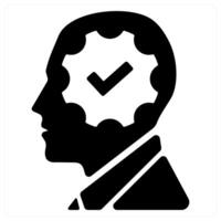 Interpretation and document icon concept in black filled color vector