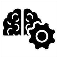 Logic and skills icon concept in black filled color vector