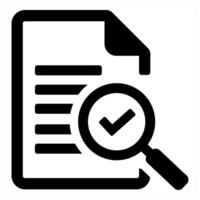 Evidence and investigate icon concept in black filled color vector
