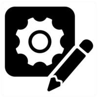 Prototype and product icon concept in black filled color vector