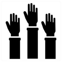 Social Participation and involvement icon concept in black filled color vector