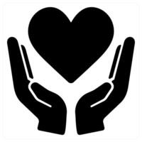 Charity and donation concept in black filled color vector
