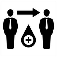 Blood Donation and donation in black filled color vector