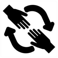 Help and support icon concept in black filled color vector