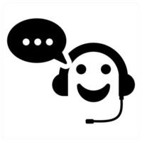 Customer Support and support icon concept in black filled color vector