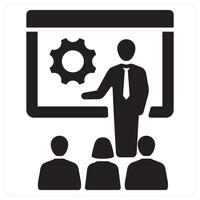 Presentation and meeting in black filled color vector