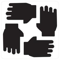 Collaboration and meeting icon concept in black filled color vector