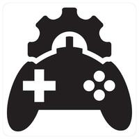 Game development and development icon concept in black filled color vector