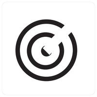 Target and missoion icon concept in black filled color vector