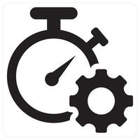 Time management and organization icon concept in black filled color vector