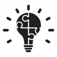 Creativity and idea in black filled color vector