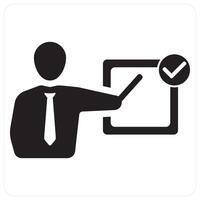 Training and mentor icon concept in black filled color vector