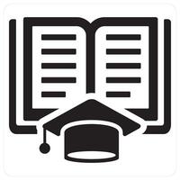 E-learning and education icon concept in black filled color vector