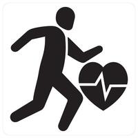 Exercise and running icon concept in black filled color vector