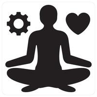Stress management and anxiety icon concept in black filled color vector