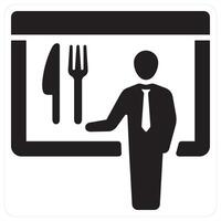 Menu and menu card icon concept in black filled color vector