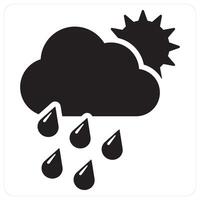 Rainy Day and weather concept in black filled color vector