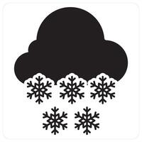 Snowfall and snowflake icon concept in black filled color vector