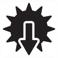 Sunset and weather icon concept in black filled color vector