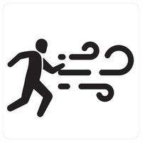 Wind and air icon concept in black filled color vector