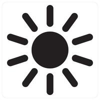 Sun and sunny day concept in black filled color vector
